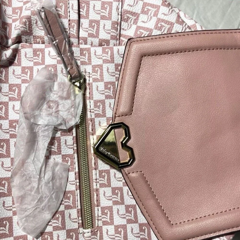 Juicy Couture Modern Pink White Medium Mini Backpack Pink Heart Logo Brand NEW